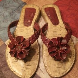 Red velvet sandals